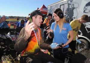 Jen Kenyon interviews GNCC ATV racer Chris Bithell at the opening round in Fla.