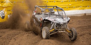 Yani Desjardins (Can-Am X-Team) drove his Can-Am Maverick X rs 1000R to the overall and Open 851cc-1000cc SxS class win in the 2015 12 Hours of la Tuque in Quebec, Canada. (Image by UTV Planet Magazine)
