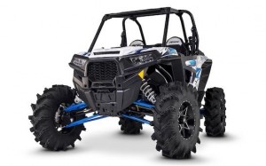 CREATURE COMFORTS: The beastly ITP Cryptid mud tires are available in four sizes, including the 32 x 10-15 size shown here with the new ITP STORM Tornado wheels mounted on the Polaris RZR XP1K.