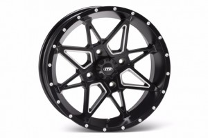The all-new ITP STORM Series Tornado UTV wheel features a unique star-spoke matrix center, a black finish with machine-beveled edges and outer simulated rivets to give off-road vehicles an instant custom appearance.