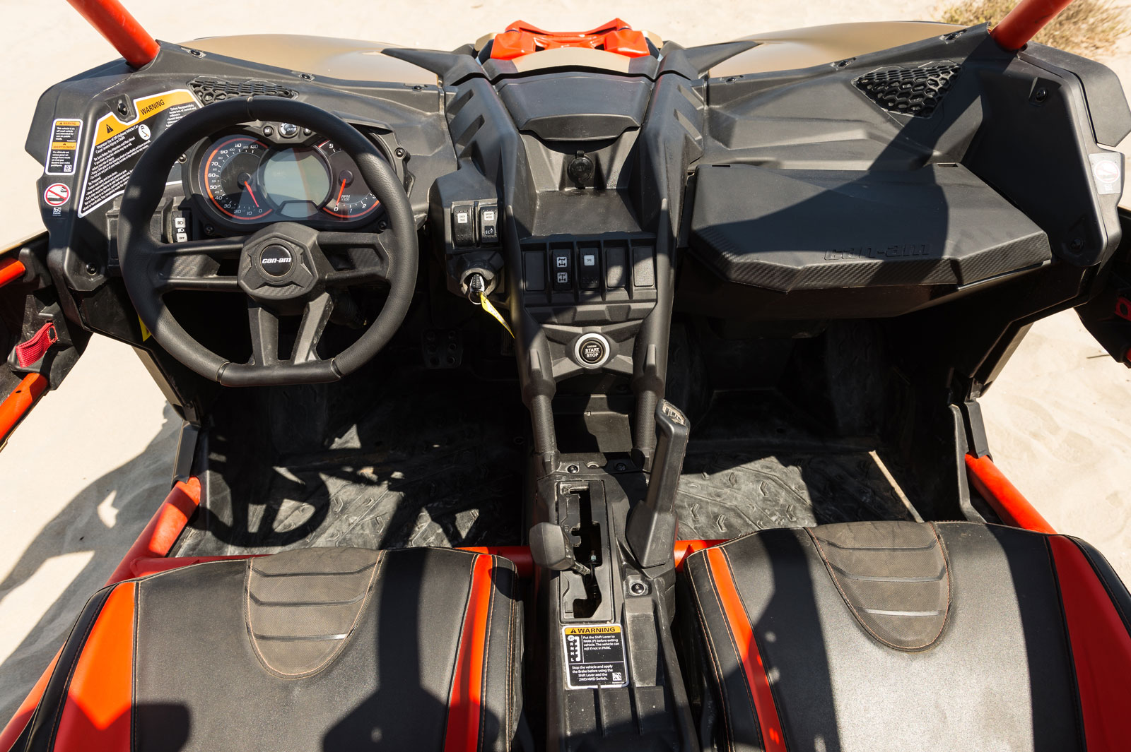 The inside of the Can-Am Maverick X3 looks as good as the outside. 